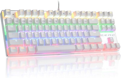 HiveNets Mechanische Gaming Tastatur, 87 Tasten Red Switches Anti-Ghosting RGB USA