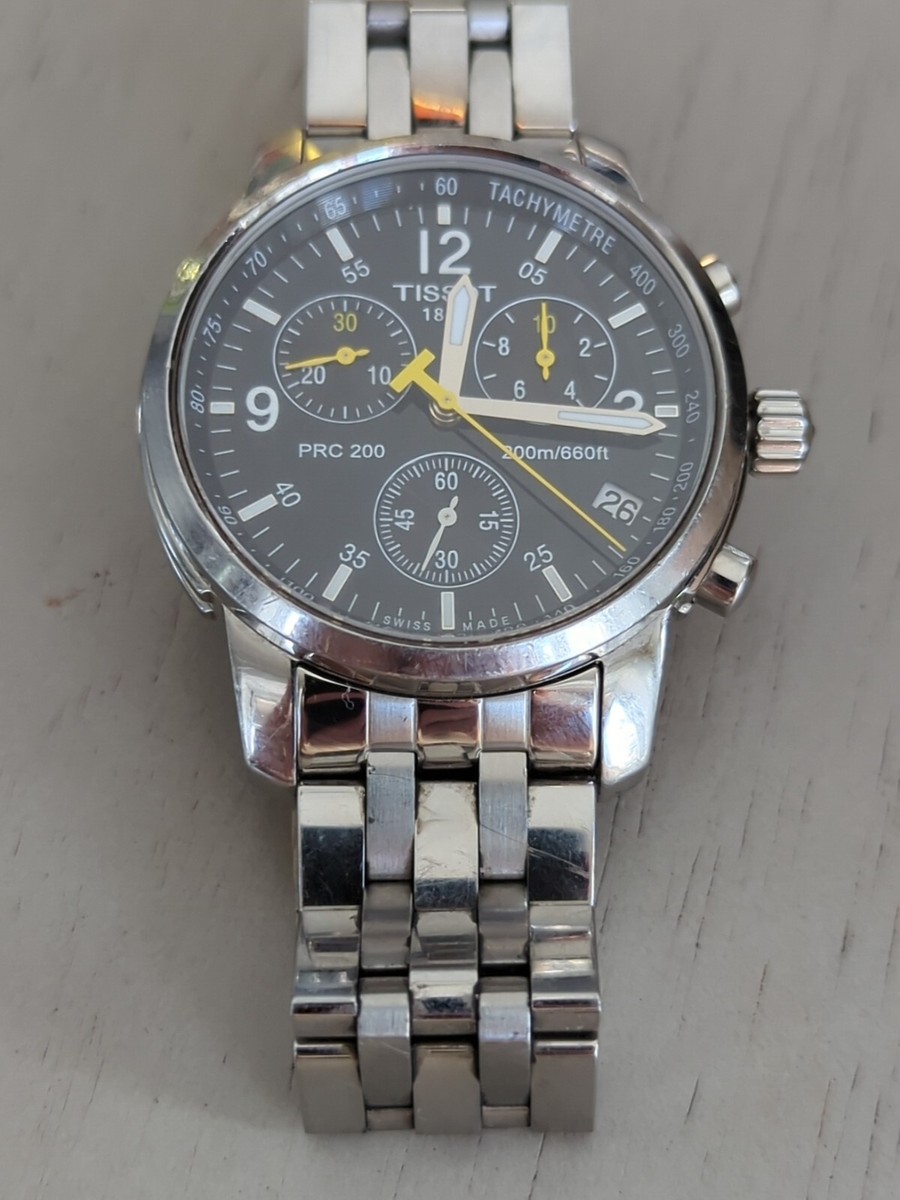 Tissot PRC 200 T461 BlackDial Yellow Hands Quartz