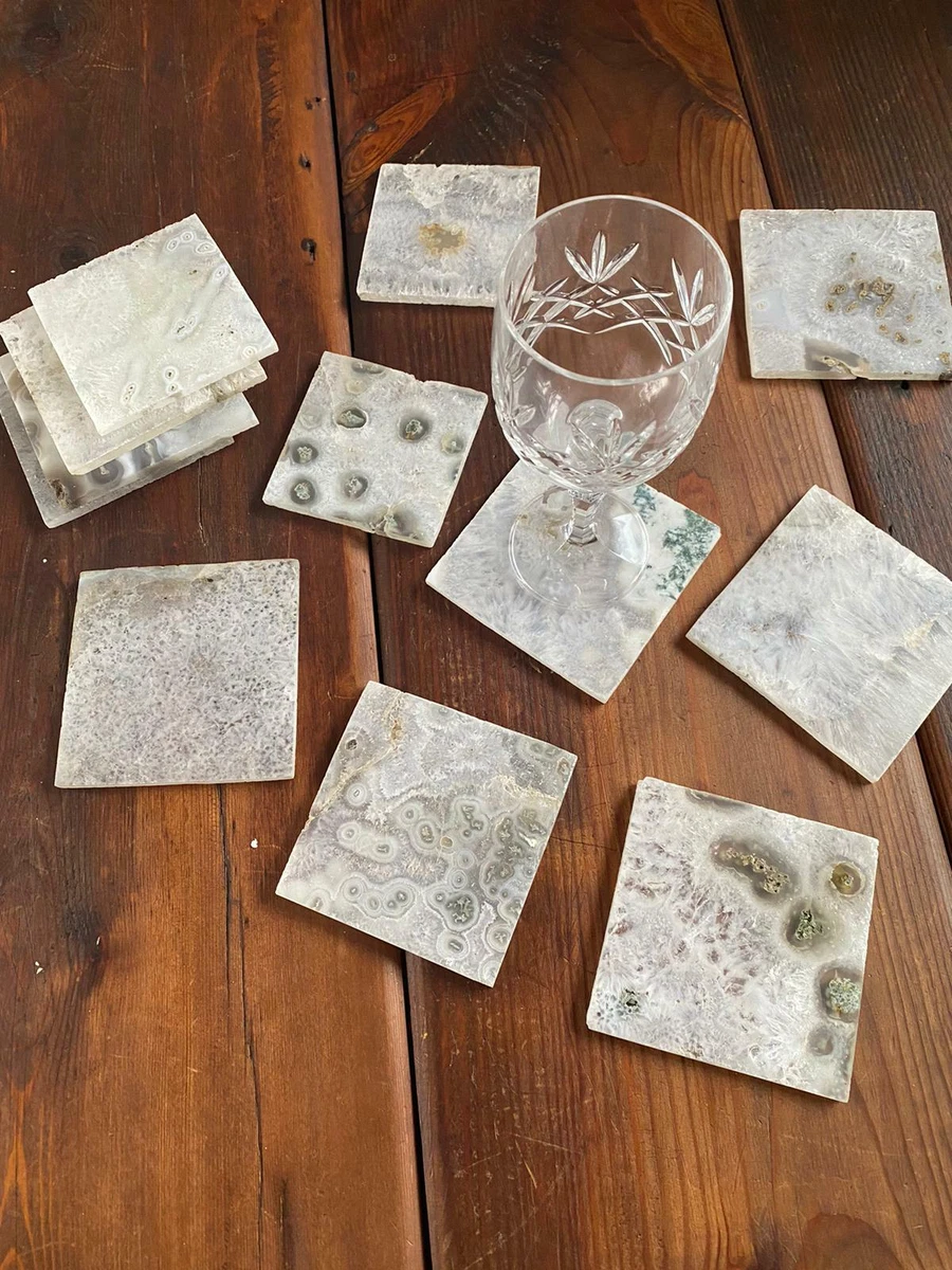 Set Di 2 Sottobicchieri Terraced – Bianco Crema, 27x27 Cm, In Materiale Riciclato, Con Piedino Regolabile, Per Interni Ed Esterni – Made In Germany