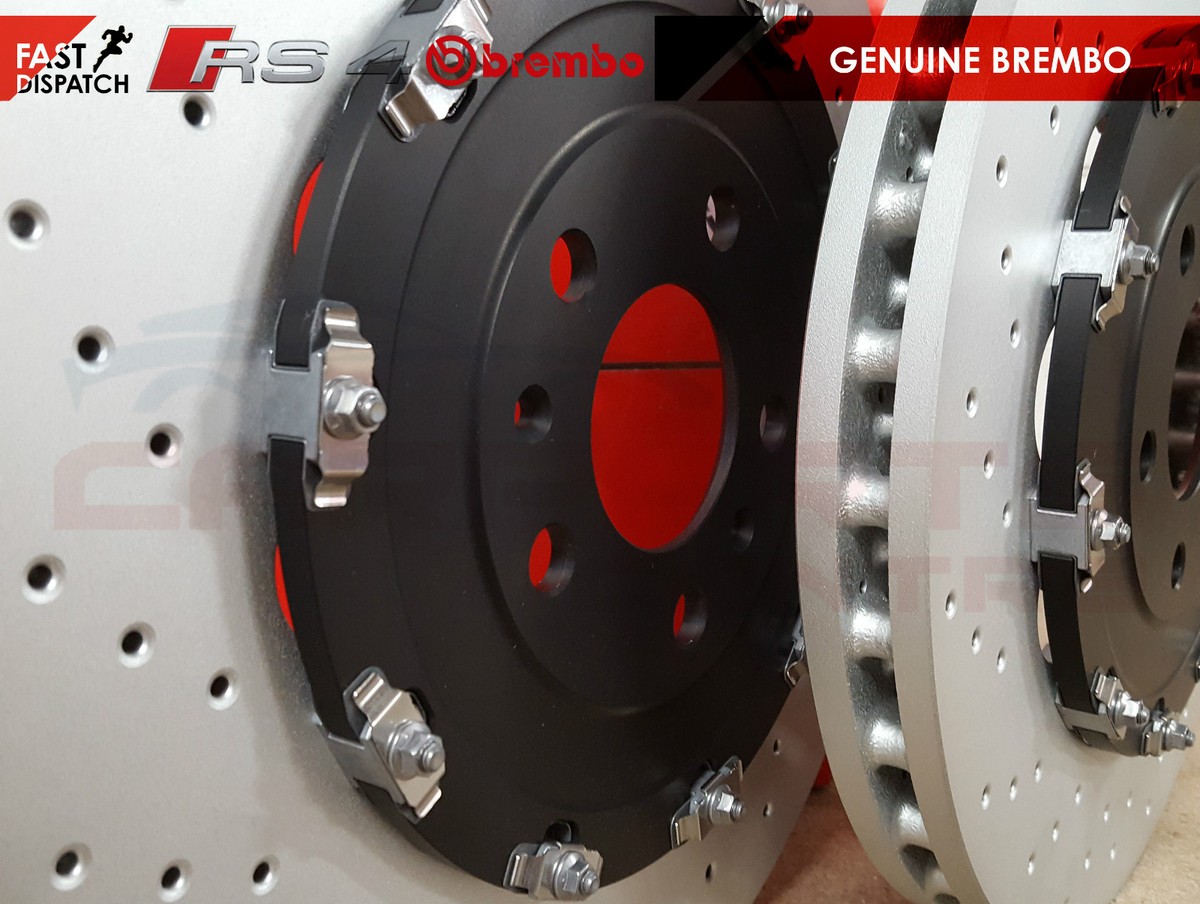 FOR AUDI RS4 QUATTRO B7 2005-2009 FRONT GENUINE BREMBO BRAKE DISCS 