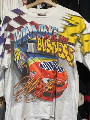 50's Print cords shirt AS IS コンディション激レア‼︎ Vintage Nascar AOP T-Shirt Jeff Gordon All Over Print Racing Car