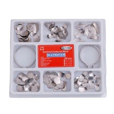 100Pcs/kit Dental Matrix Sectional Contoured Metal Matrices No.1.398 & 2 Rings