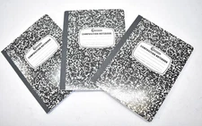 Lot of 3 Composition Notebooks College Ruled 100 Sheets 19cm x 24.7cm