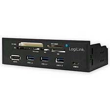 Logilink Pannello Frontale 5,25'' Multifunzione con Lettore di Memorie 6 vie