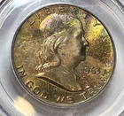 1963-D Franklin Half Dollar PCGS MS-66 FBL; Stunning, Gorgeously Toned 50C