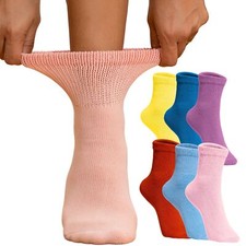 6 Pairs Women's Non-Binding Diabetic  Circulator Ankle Socks - Comfortably S...