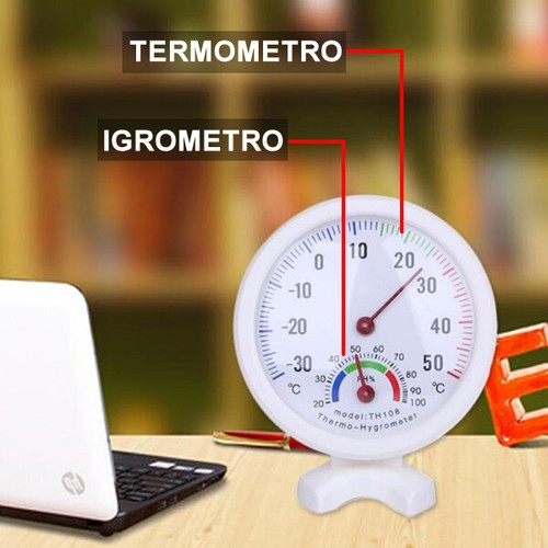 TERMOMETRO MISURATORE AMBIENTE IGROMETRO UMIDITA' IN-CASA UFFICIO ANALOGICO - Foto 2 di 8
