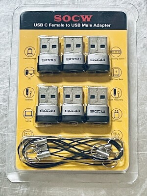   SOCW USB C Female TO USB Male Adapter 6 Pack Bulk Discounts For Big Savings