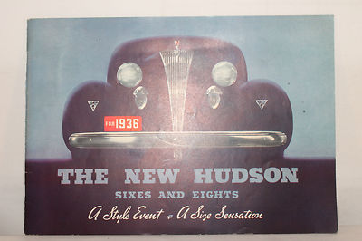 1936 Hudson Sixes and Eights, Catalog, Brochure  Nice Original