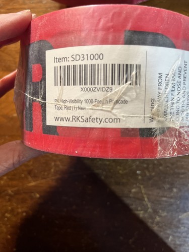 TWO Rolls RK Safety 3”x1000’ DO NOT ENTER Red Tear Resistant Barricade Tape - Picture 3 of 3
