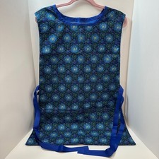 Handmade Blue Kaleidoscope Star Cobbler Apron Double Sided Pocket Tabard Smock
