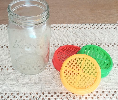Kerr Mason Sprouting Jar Kit w/ 3 lids 7 Inches Tall