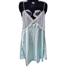 Vintage Womens Slip Dress Nightgown L Dainty Coquette Fairy Romantic Bow Lace