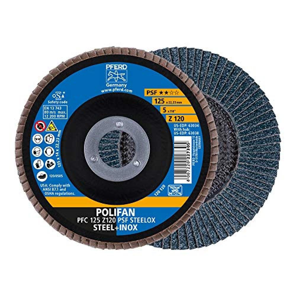 PFERD 69398195 POLIFAN Z120 Disco a Ventaglio 125mm per Acciaio e Inox