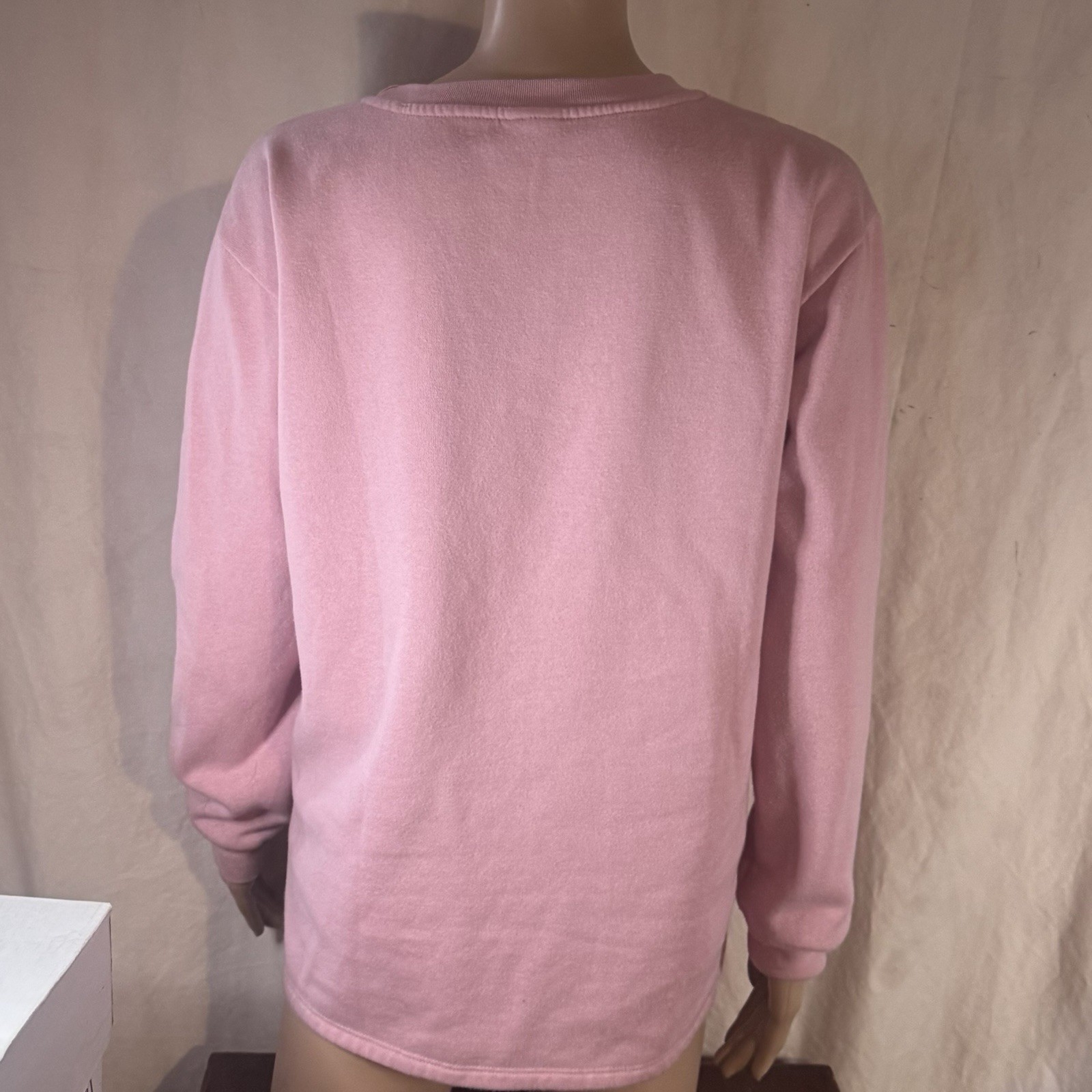 Peanuts Snoopy Women's Pink Sweatshirt 3D Raised Punch Needle Plush Embroidered