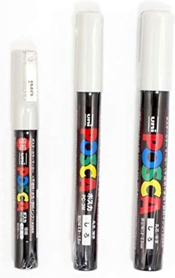 Uni POSCA White Fine Paint Marker Pens, 3 Different Point Sizes per Pack: PC-...