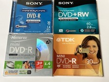 Mini DVD Lot 4  DVD-R / DVD R. TDK MEMOREX SonY 30/ 60 Min