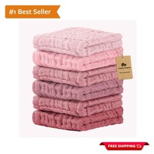 Baby Washcloths 6 Packs, Muslin Washcloths Baby,Cotton Burp Cloths, Extra Abs...
