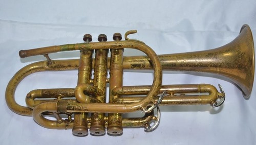 Antique Steampunk C.G. Conn USA Cornet Electric Wall Lamp - Picture 11 of 17