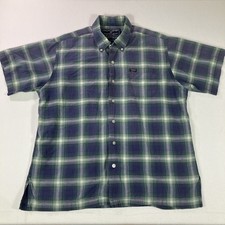 Vintage 90s Ralph Lauren Sportsman Mens Plaid Button Down Short Sleeve Shirt