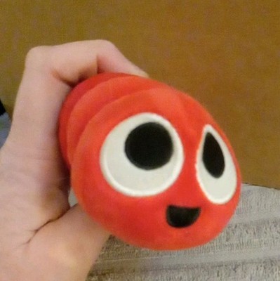 Slither.io Plush Worm Stuffed Animal Red Caterpillar 8'' Bonkers Preowned 