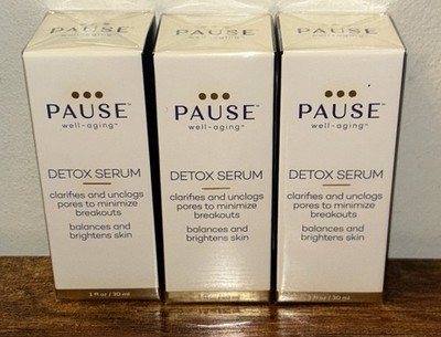 3 PACK Pause Well-Aging Detox Serum Menopausal Skin Care 1oz / 30ml ea. NEW LOT
