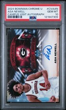 PSA 10 - ASA NEWELL Auto ON-CARD - 2024 Bowman Chrome U Campus Visit RC GEORGIA 