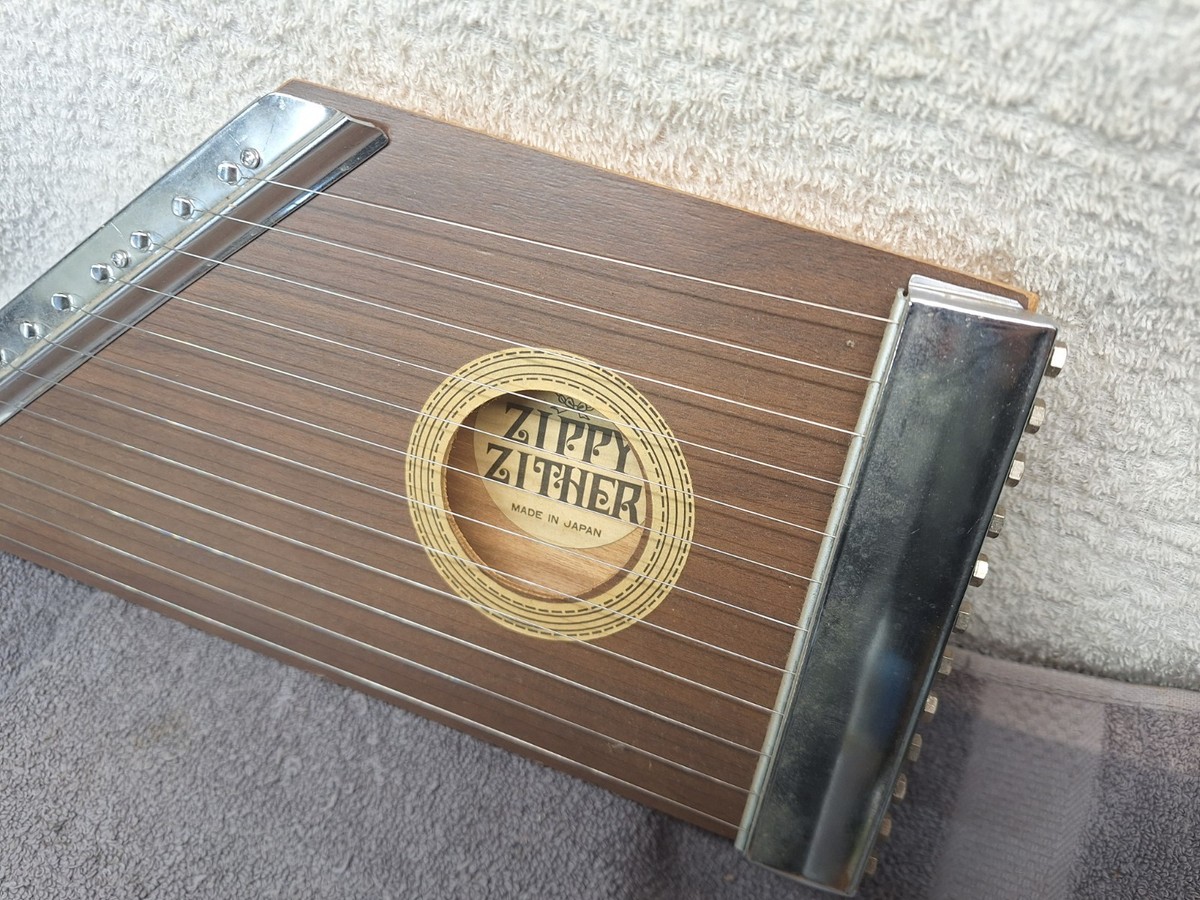 Vintage Zippy Zither 12-String Wooden Instrument Made In Japan