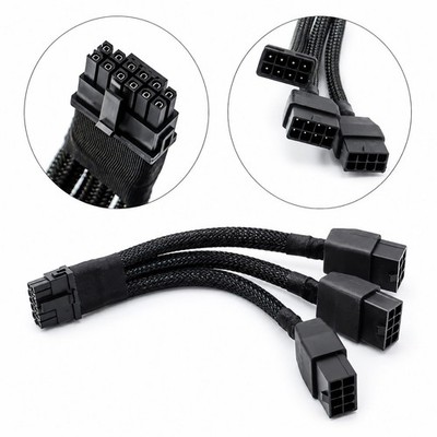 B85 GPU PCIe 5.0 12VHPWR Adapterkabel 16 Pin auf 3x 8 Pin 600W 16cm für RTX 4090