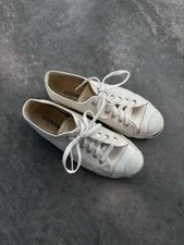 Vintage 1990s Converse Jack Parcel Cream White Converse Shoes Size 5 1/2
