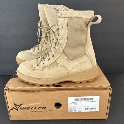 Wellco Desert Tan Combat Military Boots 80020-32-001 Women's Size 5 1/2 R New