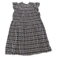 Loft Dress Women's Sheath Short Sleeve Black/White Textured Midi Size Medium