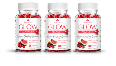 NEW 3X BRAVENLY Glow Advanced Watermelon Raspberry 60(x3) Gummies