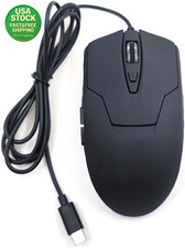 Wired USB C Mouse 6-Button Quiet Click Ergonomic LED Backlight 4 DPI
