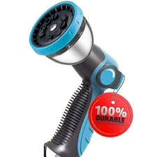 Garden Water Hose Spray Nozzle Thumb Control High Pressure 10 Pattern Plant Wash