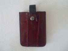 Ladies Maroon EEL SKIN Snap Front Credit Business Card Holder
