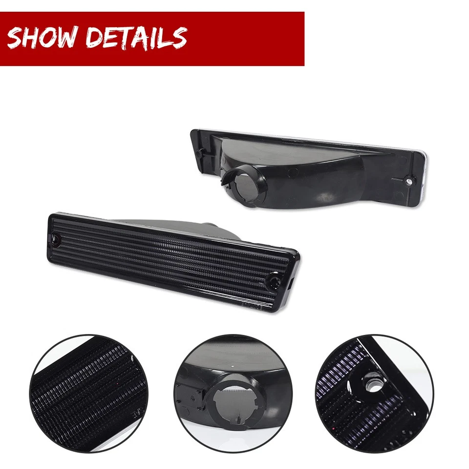 2x Smoke Front Bumper Parking Signal Lights For 1981-1988 Oldsmobile Cutlass 442 - Image 3 of 4