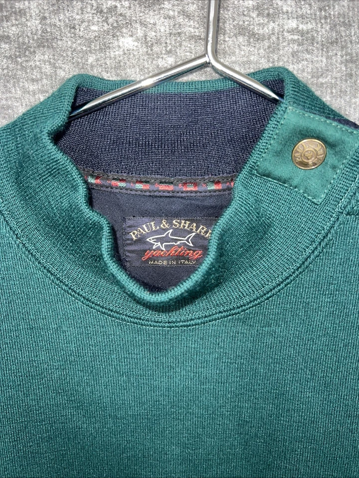 Suéter Paul & Shark Yachting Verde Oliva Talla L Botón Hombro Usado Foto 3 de 4