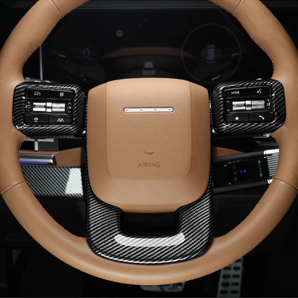 Carbon Steering Wheel Button Frame Trim Cover for Hyundai Palisade LX3 IONIQ 9 - Image 4 of 4