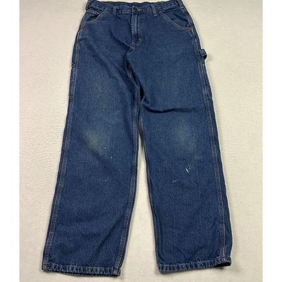 #ad VTG Rural King RK Carpenter Jeans 33x29 Baggy Distressed Skater Y2K Denim 9quot; Leg $15.29