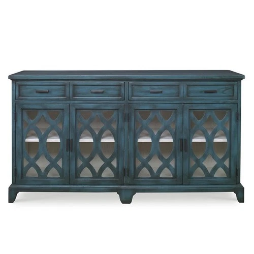 Uttermost Oksana Coastal Wood and Glass Sideboard in Antique Green/Antique White - Picture 4 of 7