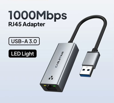 USB 3.0 Ethernet Adapter 100/1000 Mbps RJ45 Network Card Macbook Laptop Type-C