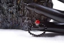 Edelstein Schwarzer Spinell & Roter Achat Rin...