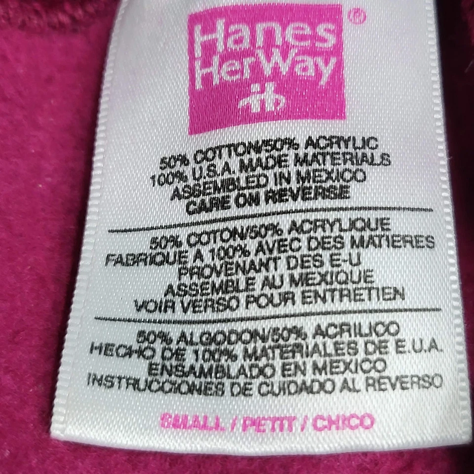 Sudadera DE COLECCIÓN Hanes Her Way Mujer S Magenta Bordado Geométrico Y2K Foto 3 de 4