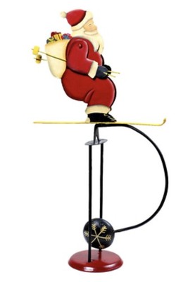 Authentic Models Balance Skiing Santa Christmas Toy w/ Original Box