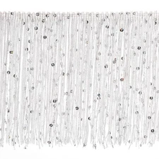 5.5 Yards of 6" White Sequin Fringe Trim DIY Tassel Trim 16.4 Ft/5m