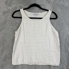 Willow Women's Sz L Linen Sleeveless Tank Top Blouse Beige Tan USA made
