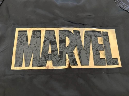 NEW - MARVEL 85th Anniversary Golden Logo Satin Bomber Jacket By Loungefly - XL image 13