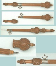 Antique Wooden Clouté Studded Tambour/Crochet Hook * French * Circa 1820