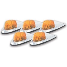 PACER PERFORMANCE Hi-Five Cab Roof Lights Amber Deluxe Chrome- 20-105